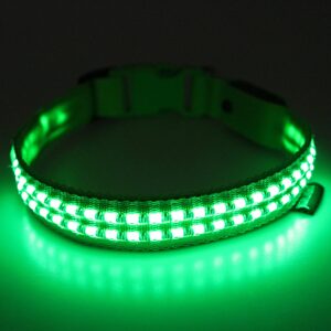 Reedog luminous USB svíticí obojek pro malé, střední a velké psy - zöld - L