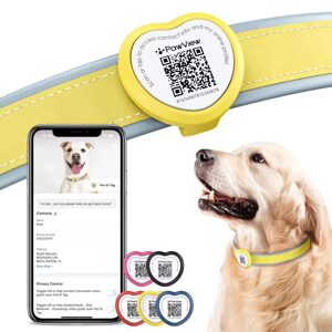 Smart Tag szív okoscímke kutyáknak - sárga