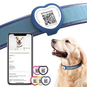 Smart Tag szív okoscímke kutyáknak - kék
