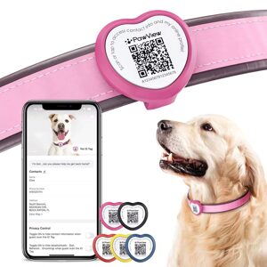 Smart Tag szív okoscímke kutyáknak - rózsaszín
