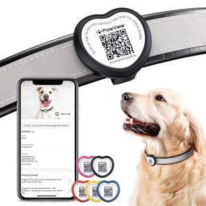 Smart Tag szív okoscímke kutyáknak - fekete