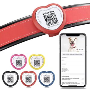 Smart Tag szív okoscímke kutyáknak - piros