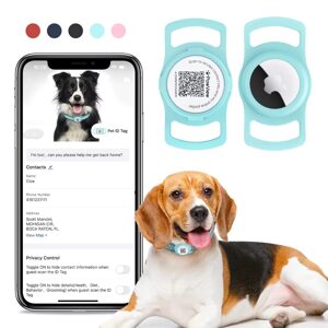 Smart TAG Airtag tartóval intelligens címke kutyáknak - türkisz
