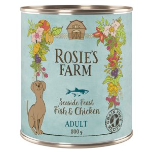 24x800g Rosie's Farm Adult nedves kutyatáp- Hal & csirke