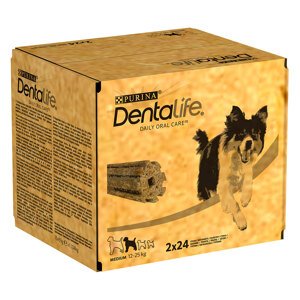2x48db Purina Dentalife kutyasnack Közepes testű kutyáknak (12-25 kg) napi fogápoláshoz 25% árengedménnyel