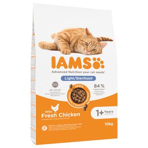10kg IAMS for Vitality Adult Sterilised csirke száraz macskatáp 10% árengedménnyel