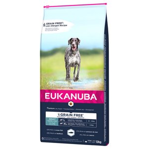 12kg Eukanuba Grain Free Adult Large Dogs lazaccal száraz kutyatáp