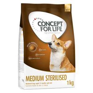 1kg Concept for Life Medium Sterilised száraz kutyatáp 15% árengedménnyel