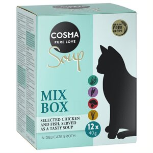 22+2 ingyen! 24x40g Cosma Soup nedves macskatáp 10% árengedménnyel- Mix 2 (4 változattal)