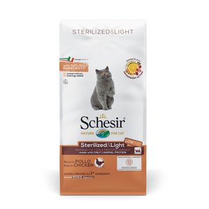 10kg Schesir Sterilized & Light csirke száraz macskatáp