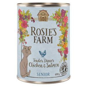 1x400g Rosie's Farm Senior nedves macskatáp - Csirke & lazac