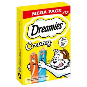 12x10g Dreamies Creamy Snacks csirke & lazac macskasnack 20% árengedménnyel
