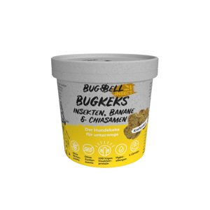 4x150g BugBell BugKeks Adult rovar, banán & chia mag snack kutyáknak