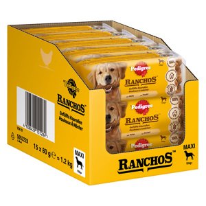 10x80g Pedigree Ranchos Maxi csirke töltött rágótekercs jutalomfalat kutyáknak