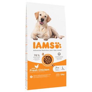 2x12kg  IAMS for Vitality Dog Senior & Mature Large csirke száraz kutyatáp
