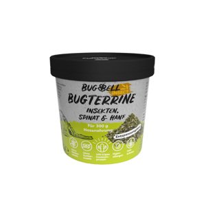 100g BugBell BugTerrine Adult rovarok, spenót & kender nedves kutyatáp
