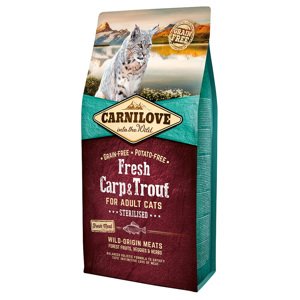 2x6kg Carnilove Fresh Sterilised Cat ponty & pisztráng száraz macskatáp