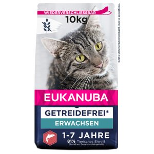 10kg Eukanuba Adult Grain Free Grain Free lazac száraz macskatáp