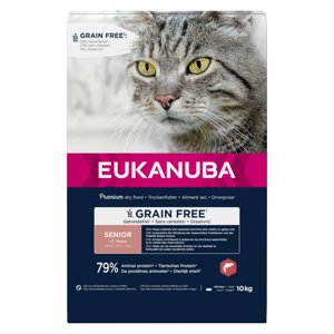 10kg Eukanuba Senior Grain Free Grain Free Rich in Salmon száraz macskatáp