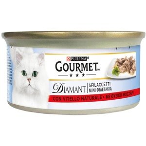 24x85g Gourmet Diamant Filé természetes borjúhússal nedves macskatáp