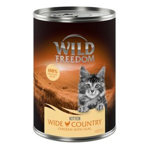 6x400g Wild Freedom Kitten Wide Country - borjú & csirke nedves macskatáp