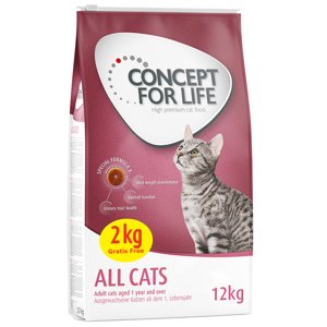 12kg10 + 2 kg ingyen!  Concept for Life macskatáp bónuszcsomagban száraz macskatáp- All Cats