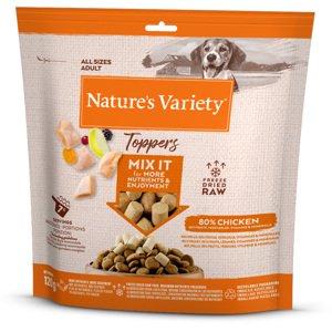 2x120g Nature's Variety Csirke fagyasztva szárított topper kutyaeledelre 15% árengedménnyel
