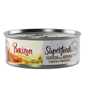 6x70g Purizon Superfoods nedves macskatáp Vad, hering, tök & gránátalama