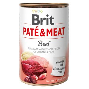 6x400g Brit Brit Paté & Meat nedves kutyatáp - Marha