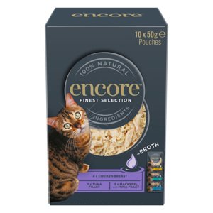 20x50g Encore Cat hús-/hallében tasakos nedves macskatáp Finom válogatás