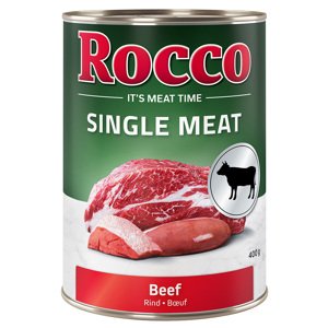 6x400g Rocco Single Meat marha nedves kutyatáp 5+1 ingyen akcióban