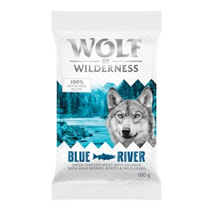 100g Próbacsomag: gabonamentes Wolf of Wilderness száraz kuytatáp - Blue River - lazac