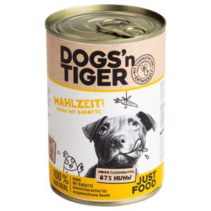 12x400g Dogs'n Tiger Adult Csirke & sárgarépa nedves kutyatáp