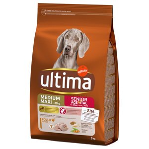 2x3kg Ultima Medium/Maxi Senior csirke száraz kutyatáp 20% árengedménnyel