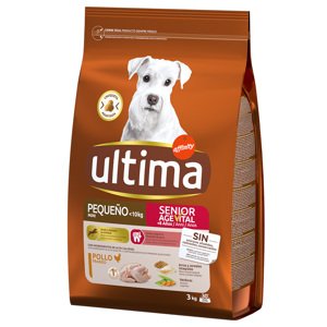 2x3kg Ultima Mini Senior csirke száraz kutyatáp 20% árengedménnyel