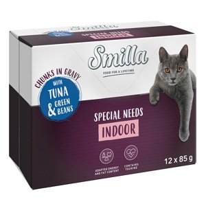 24x85g Smilla Indoor falatok zöldséggel tonhal & zöldbab nedves macskatáp