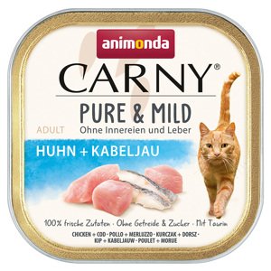 32x100g animonda Carny Adult Pure & Mild csirke + tőkehal nedves macskatáp