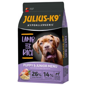 12kg Puppy & Junior Hypoallergenic, JULIUS-K9, lamb & rice, száraz kutyatáp
