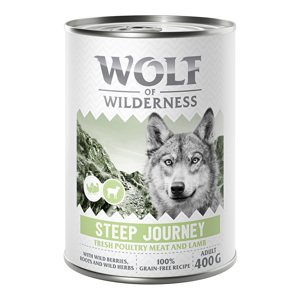 24x400g Wolf of Wilderness Steep Journey nedves kutyatáp 20+4 ingyen