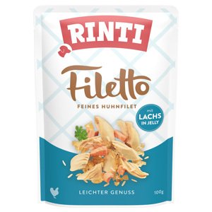 24x100g RINTI Filetto Pouch in Jelly kutyasnack - Csirke lazaccal