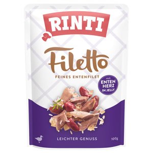 24x100g RINTI Filetto Pouch in Jelly kutyasnack - Kacsa kacsaszívvel