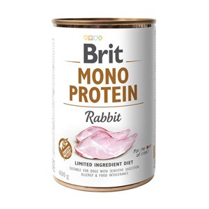 6x400g Brit Mono Protein Nyúl lnedves kutyatáp 5+1 ingyen akcióban