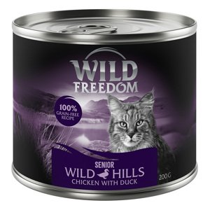 6x200g Wild Freedom Senior Wild Hills kacsa & csirke nedves macskatáp 5+1 ingyen akcióban