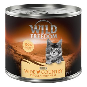 6x200g Wild Freedom Kitten "Wide Country" - borjú & csirke nedves macskatáp 5+1 ingyen akcióban