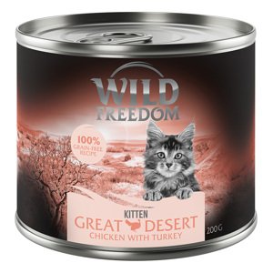 6x200g Wild Freedom Kitten "Wild Desert" - pulyka & csirke nedves macskatáp 5+1 ingyen akcióban