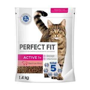 5x1,4kg Perfect Fit Active marha száraz macskatáp