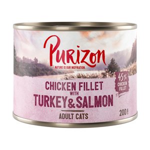 6x200g Purizon Adult csirkefilé, pulyka & lazac nedves macskatáp 12% árengedménnyel
