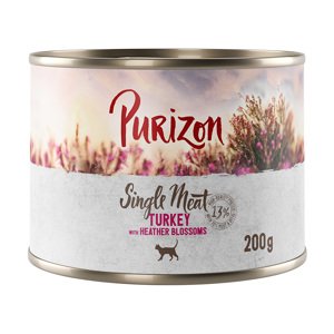 6x200g Purizon Single Meat pulyka & hangavirág nedves macskatáp 12% árengedménnyel