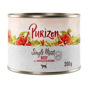 6x200g Purizon Single Meat marha & hibiszkuszvirág nedves macskatáp 12% árengedménnyel
