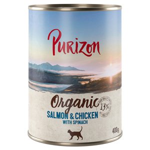 6x400g Purizon Organic Lazac, csirke & spenót nedves macskatáp 12% árengedménnyel